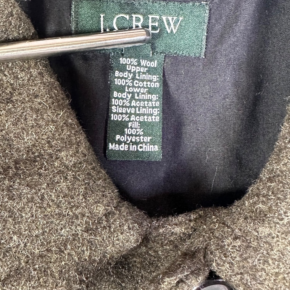 J. Crew Men's Uniform Olive Green Insulated Wool Jacket Size S - Picture 5 of 11